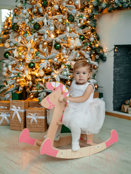 Изображение товара Качалка детская Woody Лошадка-3 / 07340 (розовый)