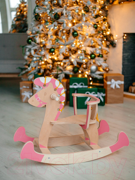 Изображение товара Качалка детская Woody Лошадка-3 / 07340 (розовый)