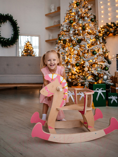 Изображение товара Качалка детская Woody Лошадка-3 / 07340 (розовый)