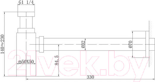Изображение товара Сифон Abber AF0031B (черный матовый)