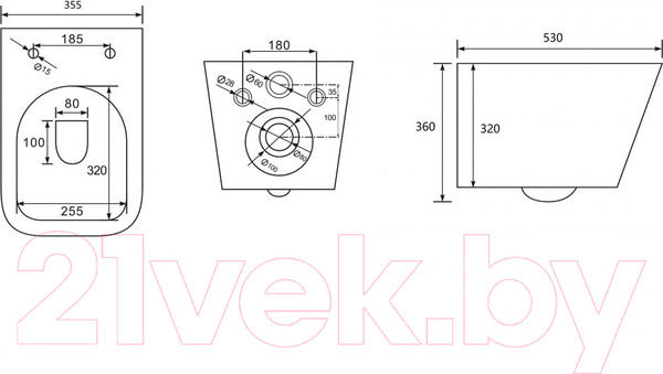 Изображение товара Унитаз подвесной Abber Rechteck AC1201