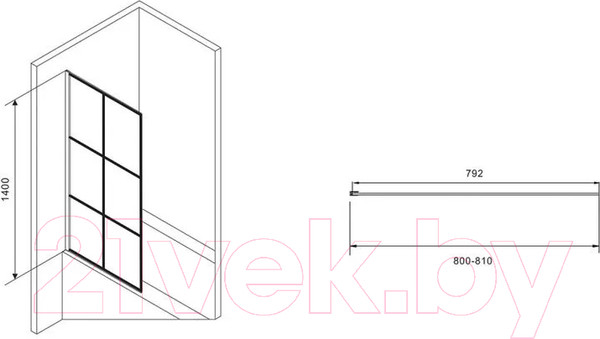 Изображение товара Стеклянная шторка для ванны Abber Immer Offen AG72080B