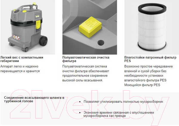 Изображение товара Профессиональный пылесос Karcher NT 22/1 Ap L (1.378-600.0)