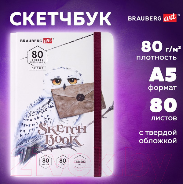 Изображение товара Скетчбук Brauberg Art Debut Хогвартс / 114581 (80л)