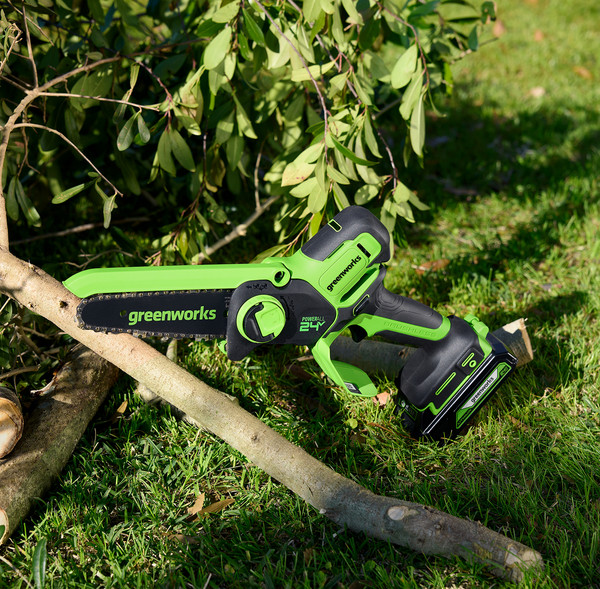 Изображение товара Пила цепная аккумуляторная Greenworks GD24CSMNX бесщеточная 24V 15см / 2008707 (без АКБ и ЗУ)