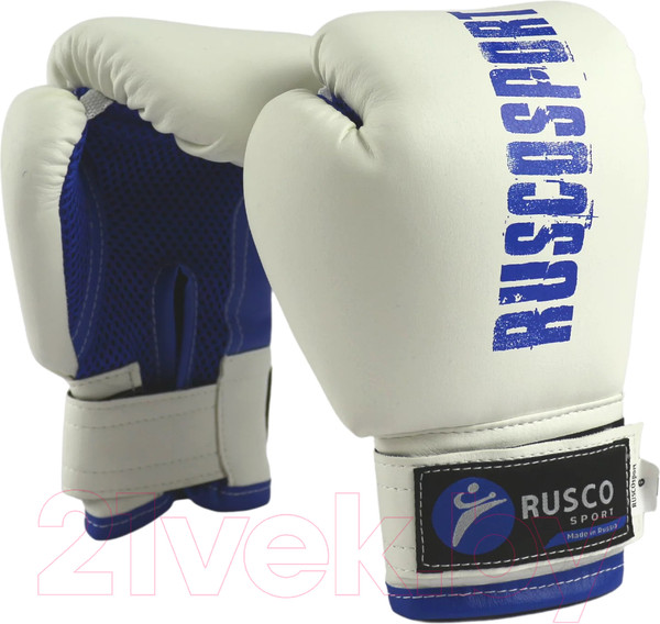 Изображение товара Боксерские перчатки RuscoSport 6oz (бело-синий)