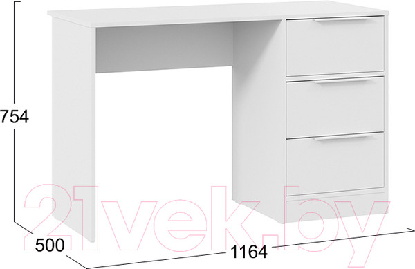 Изображение товара Письменный стол ТриЯ Марли тип 1 (белый)