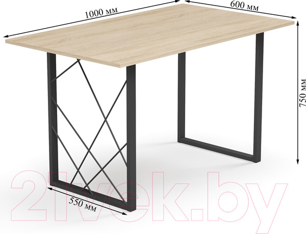 Изображение товара Обеденный стол Mio Tesoro Wasabi 100x60 (дуб сонома/черный)