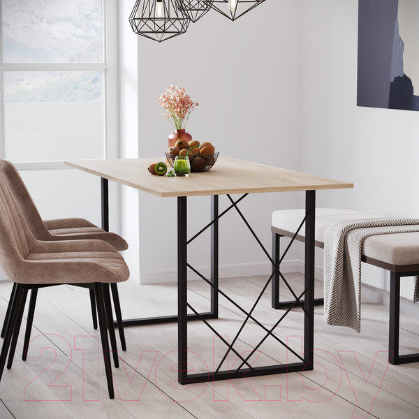 Изображение товара Обеденный стол Mio Tesoro Wasabi 100x60 (дуб сонома/черный)