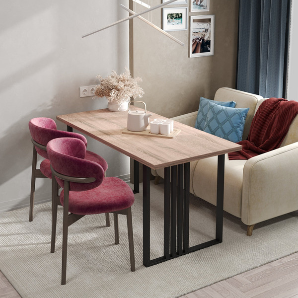 Изображение товара Обеденный стол Mio Tesoro Laim 120x66 (дуб сонома/черный)