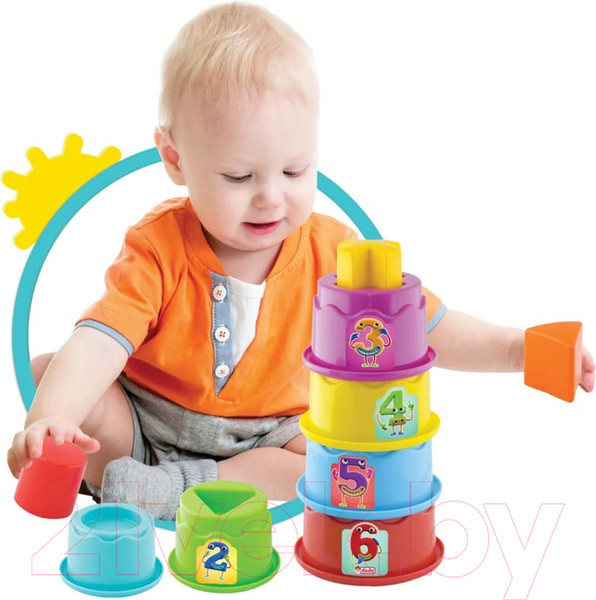 Изображение товара Развивающий игровой набор Dede Логическая пирамидка Волшебные стаканчики / 03465