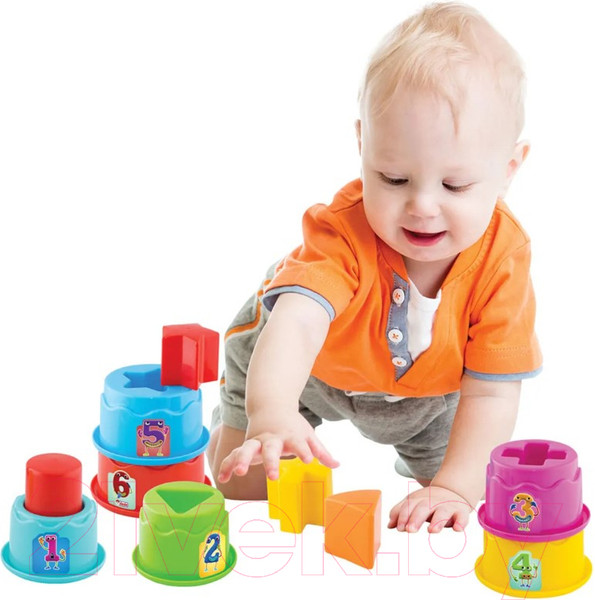 Изображение товара Развивающий игровой набор Dede Логическая пирамидка Волшебные стаканчики / 03465