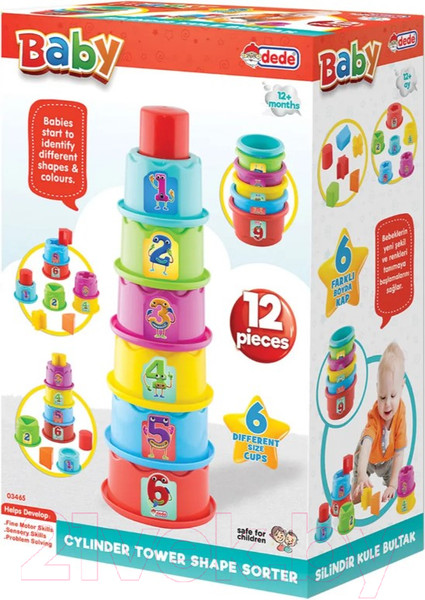 Изображение товара Развивающий игровой набор Dede Логическая пирамидка Волшебные стаканчики / 03465