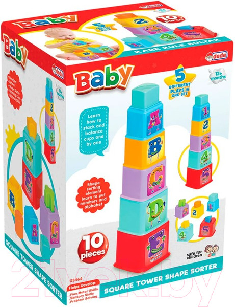 Изображение товара Развивающий игровой набор Dede Логическая пирамидка Стаканчики / 03464