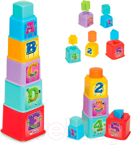 Изображение товара Развивающий игровой набор Dede Логическая пирамидка Стаканчики / 03464