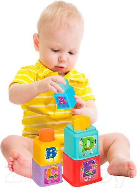 Изображение товара Развивающий игровой набор Dede Логическая пирамидка Стаканчики / 03464