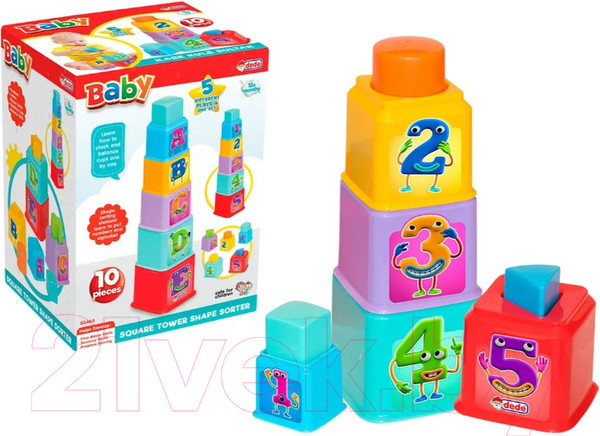 Изображение товара Развивающий игровой набор Dede Логическая пирамидка Стаканчики / 03464