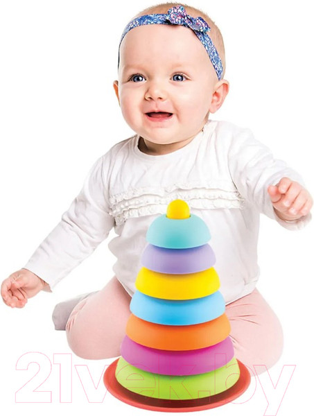 Изображение товара Развивающий игровой набор Dede Логическая пирамидка Тарелочки-неваляшки / 03622
