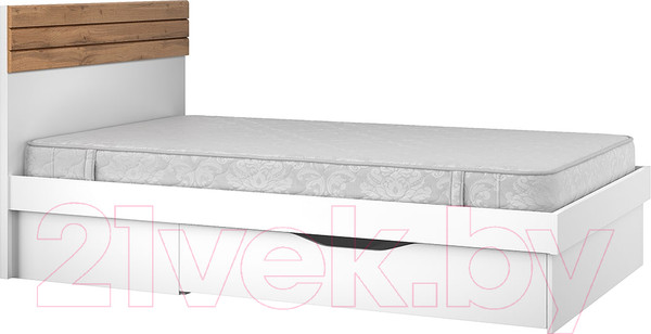 Изображение товара Полуторная кровать Anrex Taurus 120S (белый/дуб вотан)