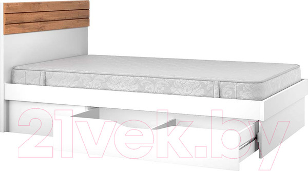 Изображение товара Полуторная кровать Anrex Taurus 120S (белый/дуб вотан)