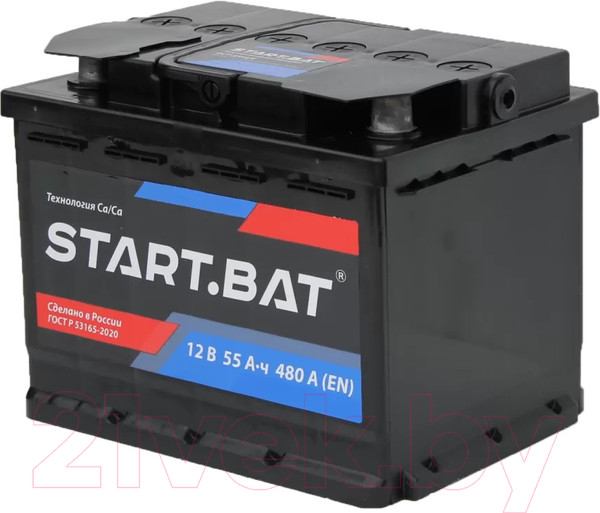 Изображение товара Автомобильный аккумулятор СтартБат 6СТ-55 VLR Euro 480А R+ / 555108024 (55 А/ч)