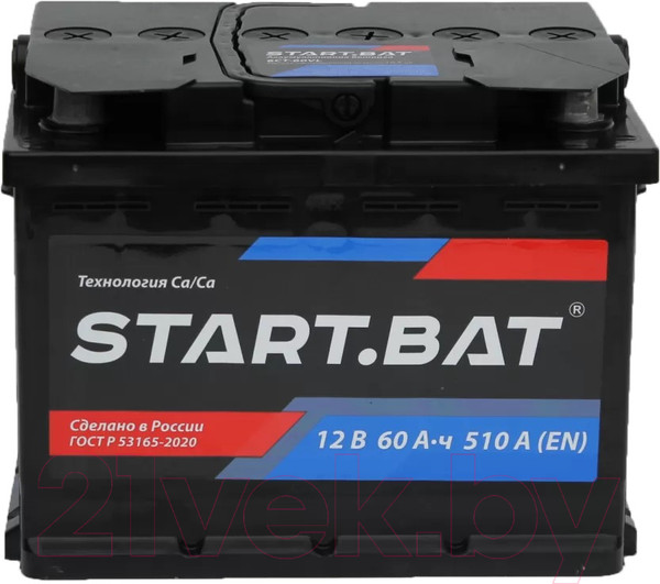 Изображение товара Автомобильный аккумулятор СтартБат 6СТ-60 VL Рус 510А / 560107024 (60 А/ч)