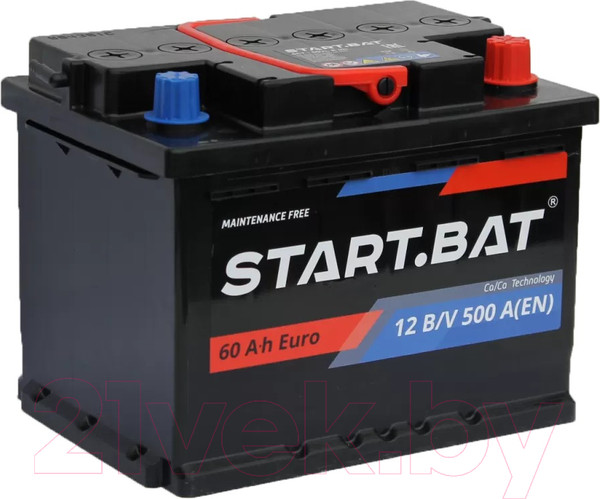 Изображение товара Автомобильный аккумулятор СтартБат 6СТ-60 VLR Euro 510А R+ / 560108024 (60 А/ч)