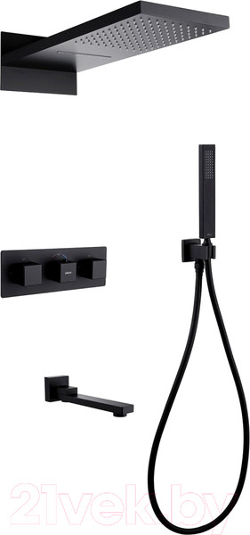 Изображение товара Душевая система со смесителем Abber Daheim AF8253B (черный матовый)