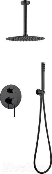 Изображение товара Душевая система со смесителем Abber Emotion AF8821B (черный матовый)