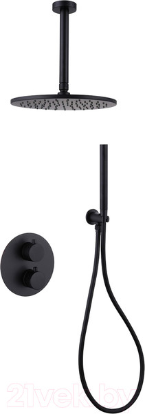 Изображение товара Душевая система со смесителем Abber Wasser Kreis AF8121B (черный матовый)