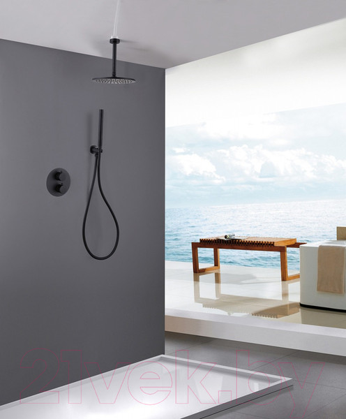 Изображение товара Душевая система со смесителем Abber Wasser Kreis AF8121B (черный матовый)