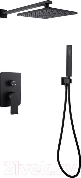 Изображение товара Душевая система со смесителем Abber Weiss Insel AF8018B (черный матовый)
