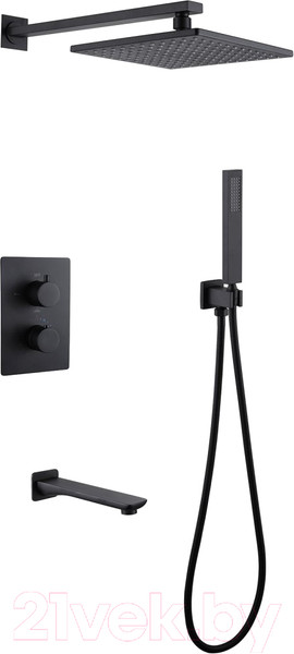 Изображение товара Душевая система со смесителем Abber Weiss Insel AF8050B (черный матовый)