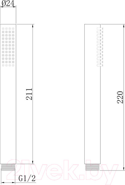 Изображение товара Лейка ручного душа Abber AF0051G (золото матовое)