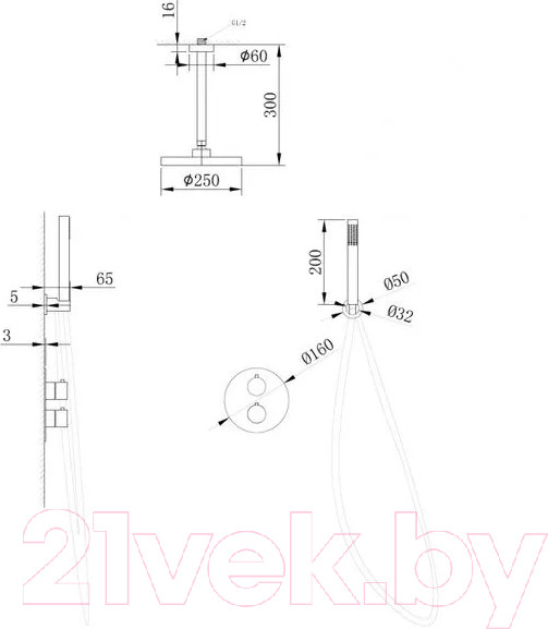 Изображение товара Душевая система со смесителем Abber Wasser Kreis AF8121 (хром)