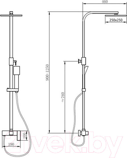 Изображение товара Душевая система со смесителем Abber Daheim AF8220G (золото матовое)