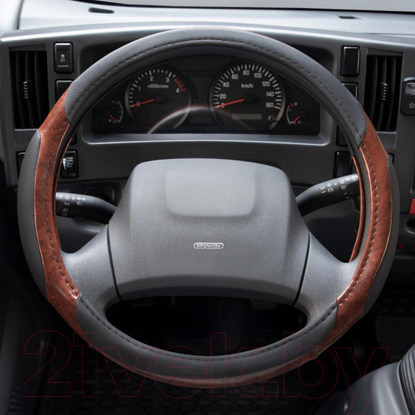 Изображение товара Оплетка на руль Skyway Eco Wood L / S01102001 (черный/коричневый)