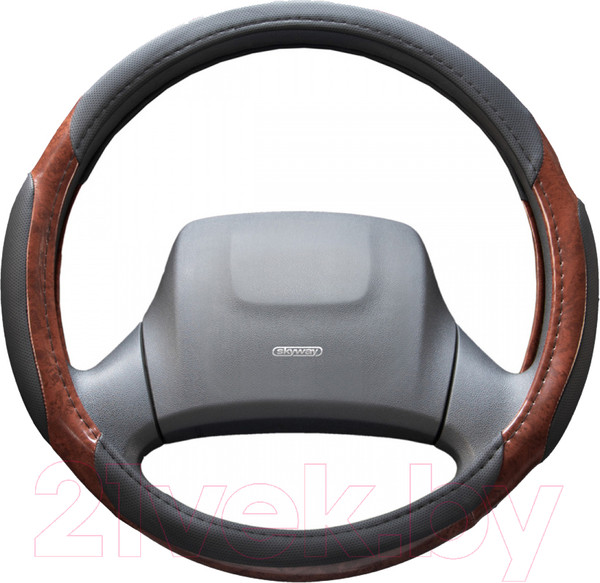 Изображение товара Оплетка на руль Skyway Eco Wood L / S01102001 (черный/коричневый)