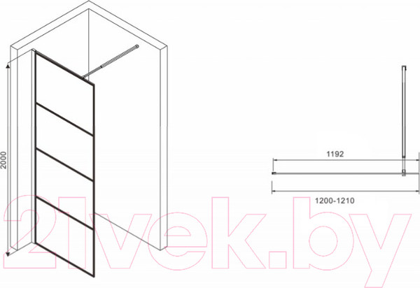 Изображение товара Душевая стенка Abber Immer Offen AG65120B
