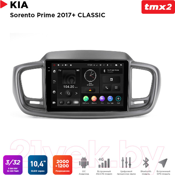 Изображение товара Бездисковая автомагнитола Incar TMX2-1809CL-3