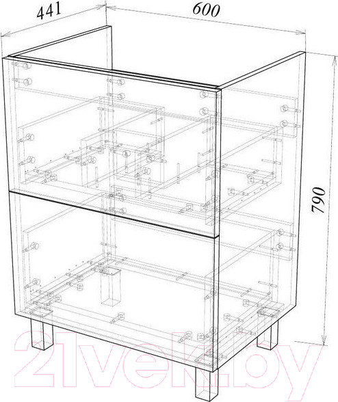 Изображение товара Тумба под умывальник Garda Grado 58 60 / 26.58.600