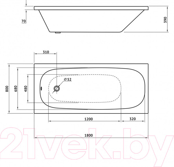 Изображение товара Ванна акриловая Berges Nelu 180x80 / 050024