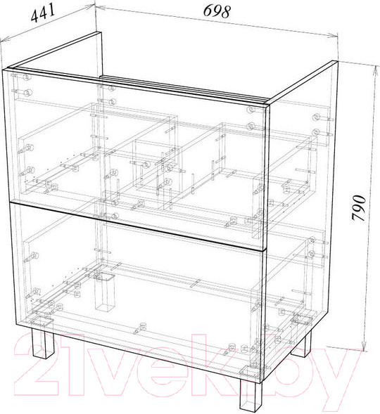 Изображение товара Тумба под умывальник Garda Grado 58 70 / 26.58.700