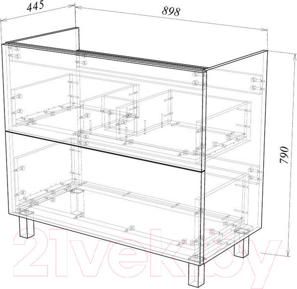 Изображение товара Тумба под умывальник Garda Grado 58 90 / 26.58.900