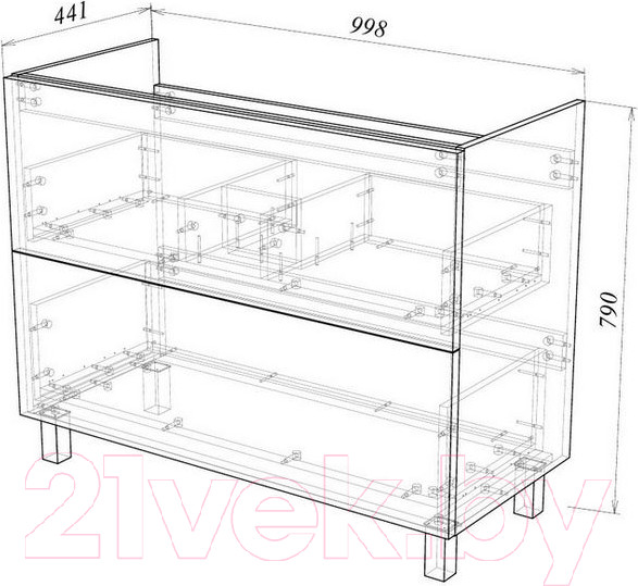 Изображение товара Тумба под умывальник Garda Grado 58 100 / 26.58.100