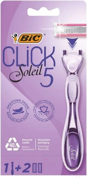 Изображение товара Бритвенный станок Bic Soleil Click 5 (+ 2 кассеты)