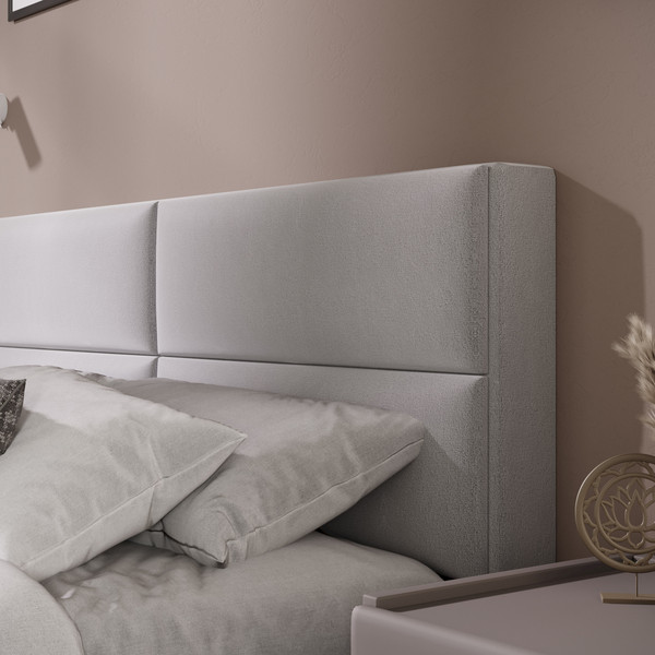 Изображение товара Двуспальная кровать ТриЯ Глосс универсальный тип 1 с ПМ и заглушиной 160x200 (велюр Confetti Silver)