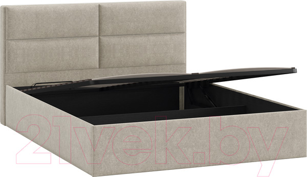 Изображение товара Двуспальная кровать ТриЯ Глосс универсальный тип 1 с ПМ и заглушиной 160x200 (Jercy Cream)