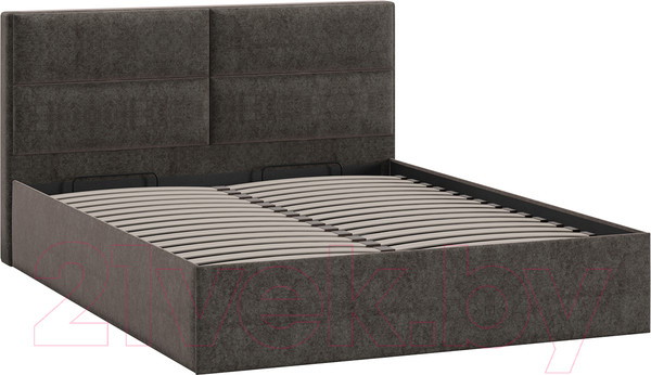 Изображение товара Двуспальная кровать ТриЯ Глосс универсальный тип 1 с ПМ и заглушиной 160x200 (Jercy Stone)