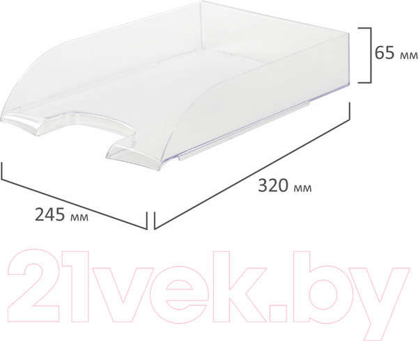 Изображение товара Лоток для бумаг Brauberg Office Style / 237288 (прозрачный)